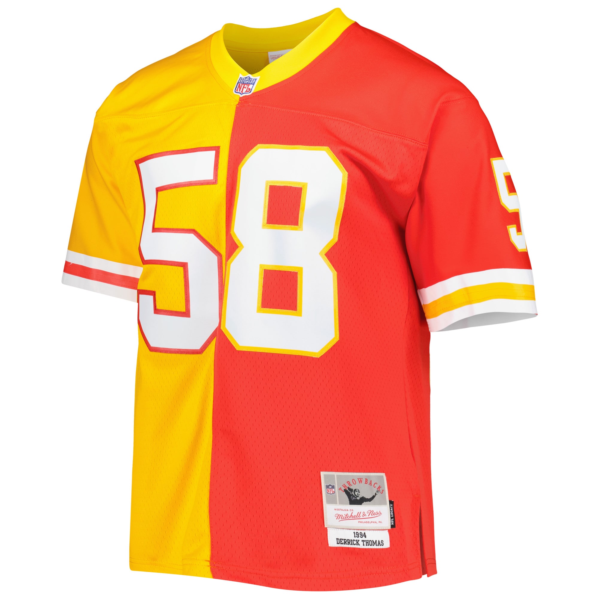 Kansas City Chiefs Derrick Thomas Mitchell Ness Red/Gold 1994 Split Legacy NFL Jersey Men's