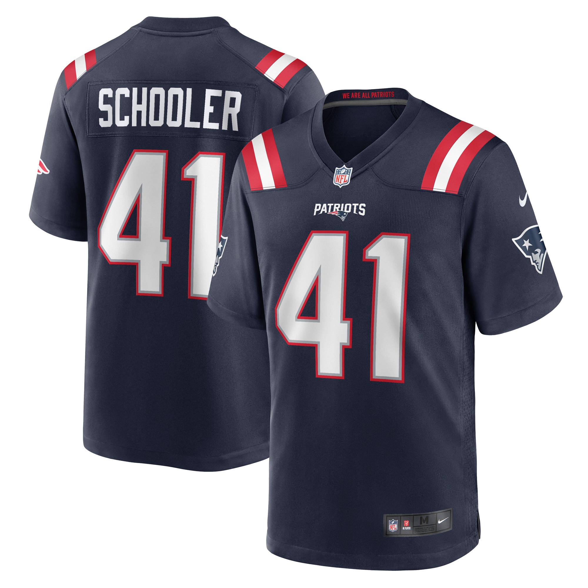 New England Patriots Brenden Schooler Navy Game Player NFL Jersey Men's