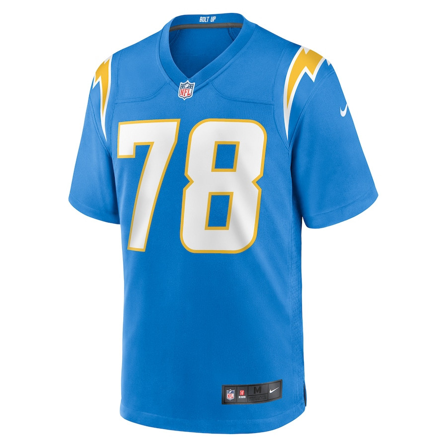 Zack Bailey 78 Los Angeles Chargers Team Game Powder Blue NFL Jersey Men's