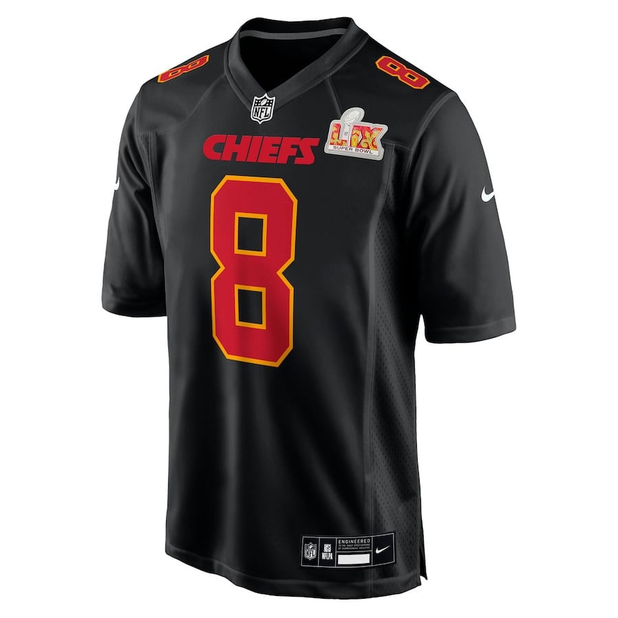 DeAndre Hopkins 8 Kansas City Chiefs Super Bowl LIX Fashion Game Carbon Black NFL Jersey Men's