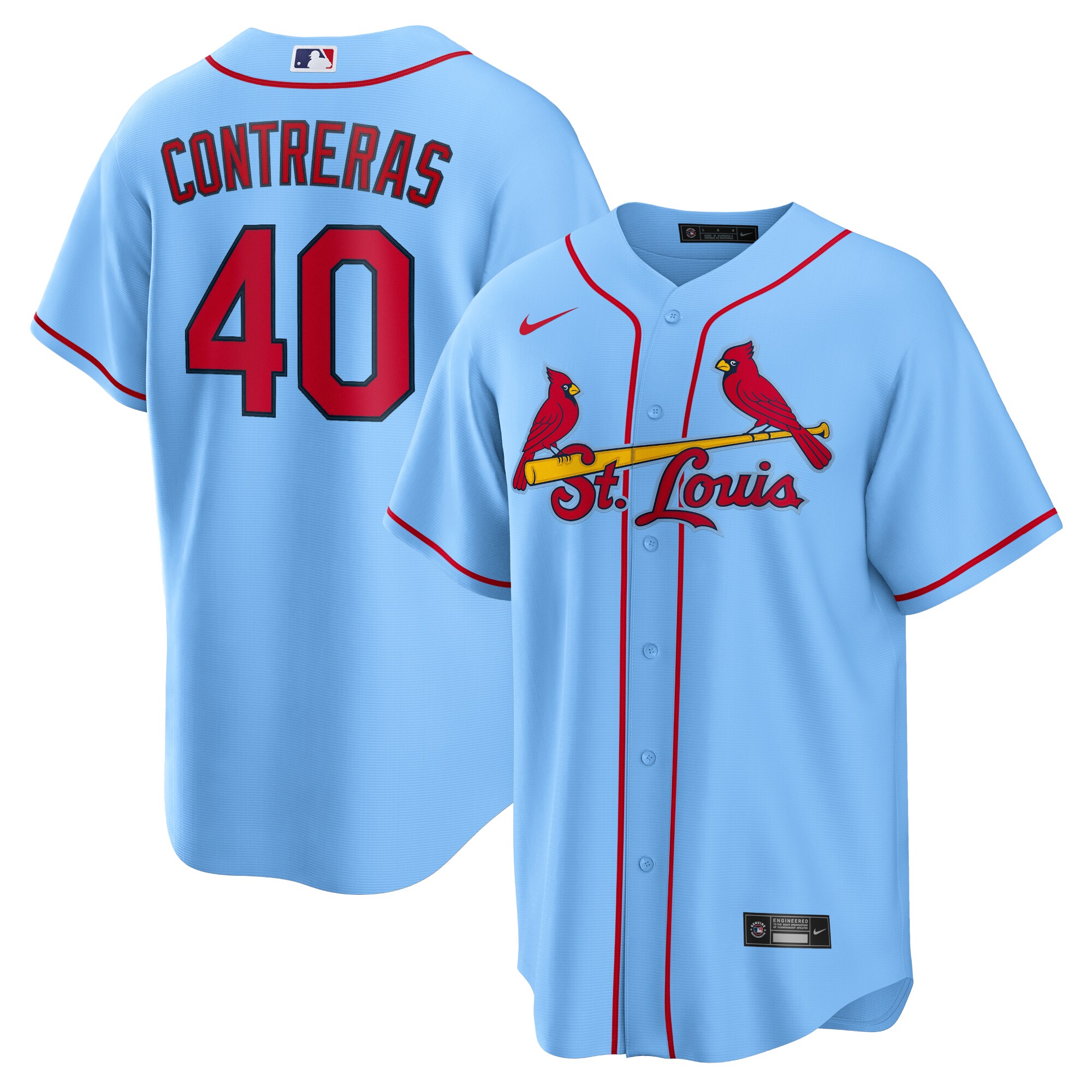 St. Louis Cardinals Willson Contreras Light Blue Alternate MLB Jersey Men's