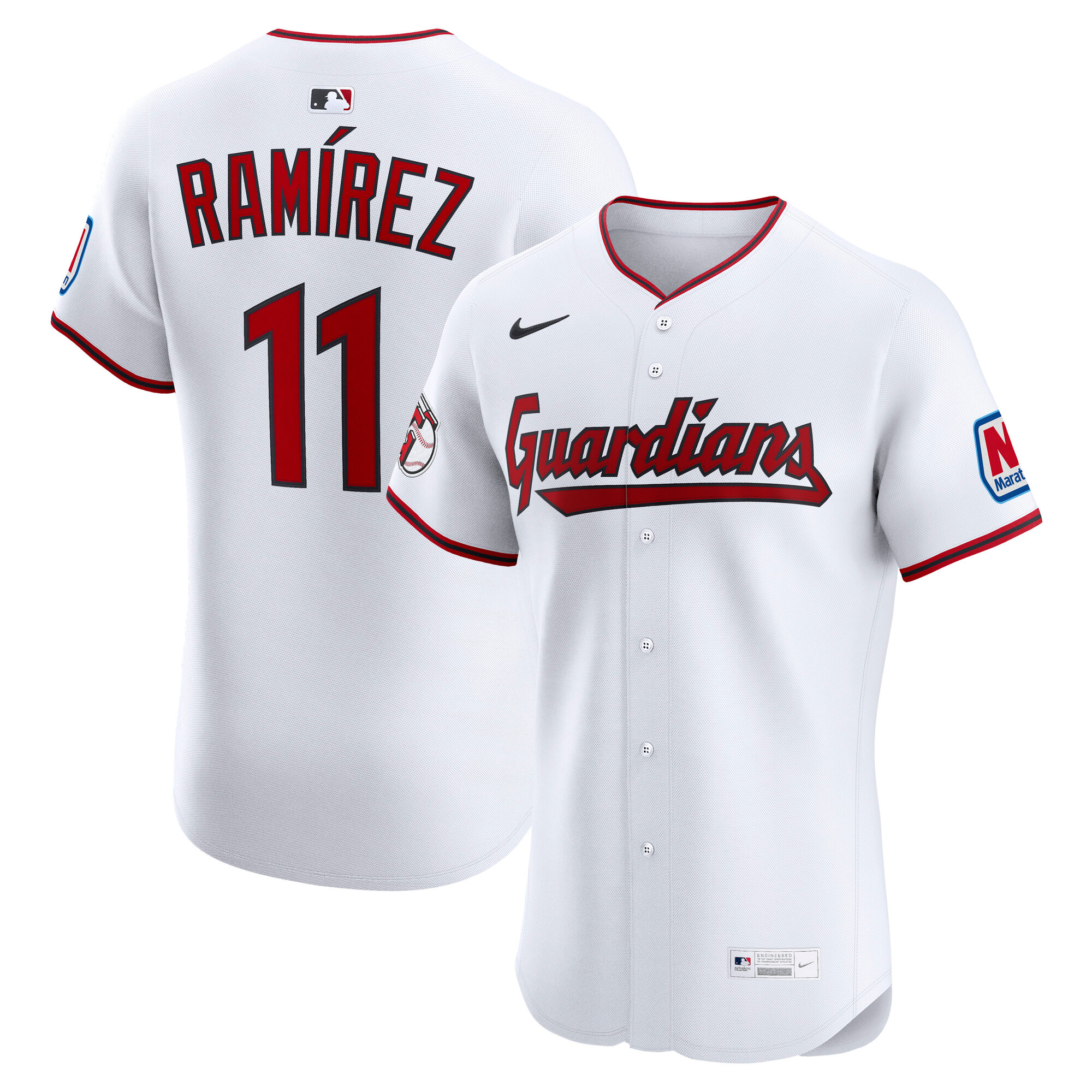 Cleveland Guardians Jose Ramirez White Home Elite MLB Jersey Men's