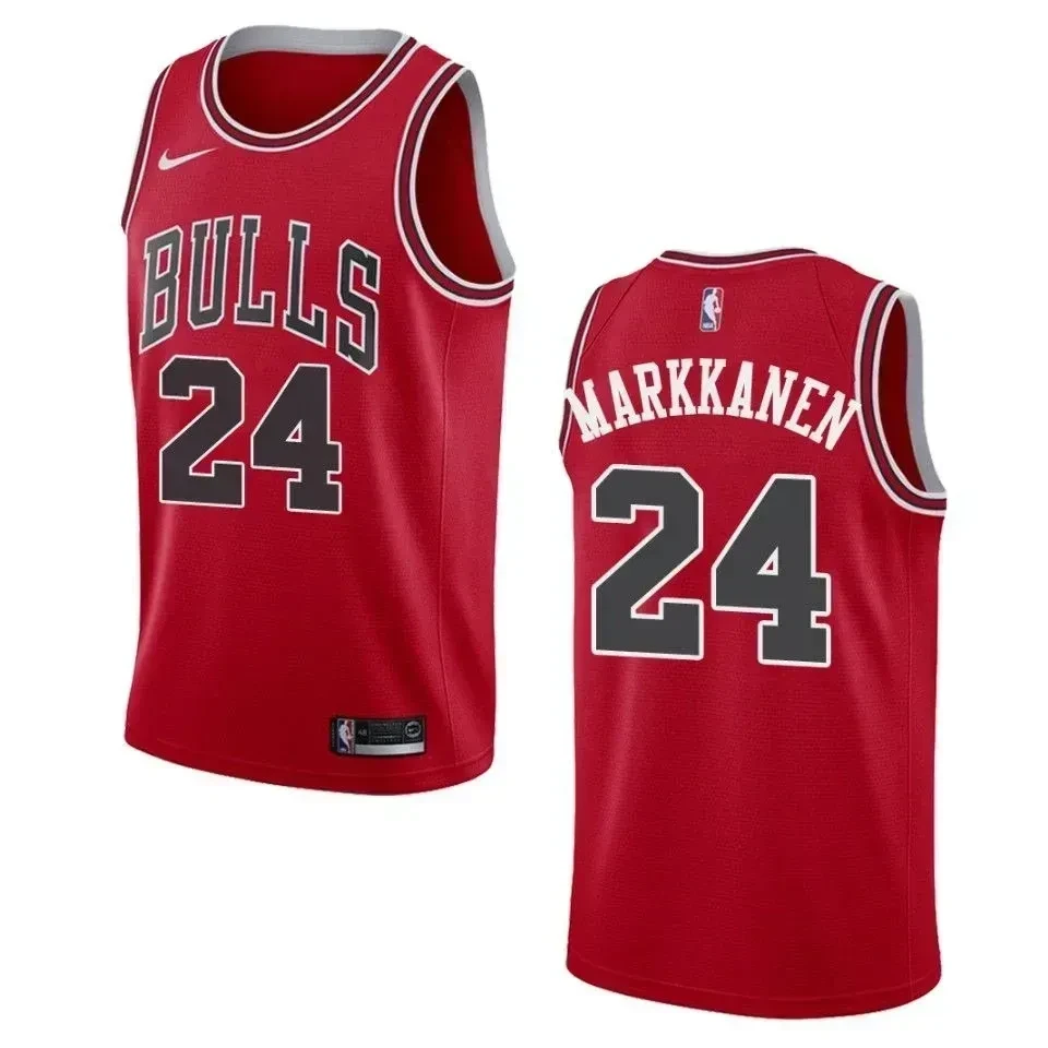 Chicago Bulls 24 Lauri Markkanen Icon Swingman Red NBA Jersey Men's