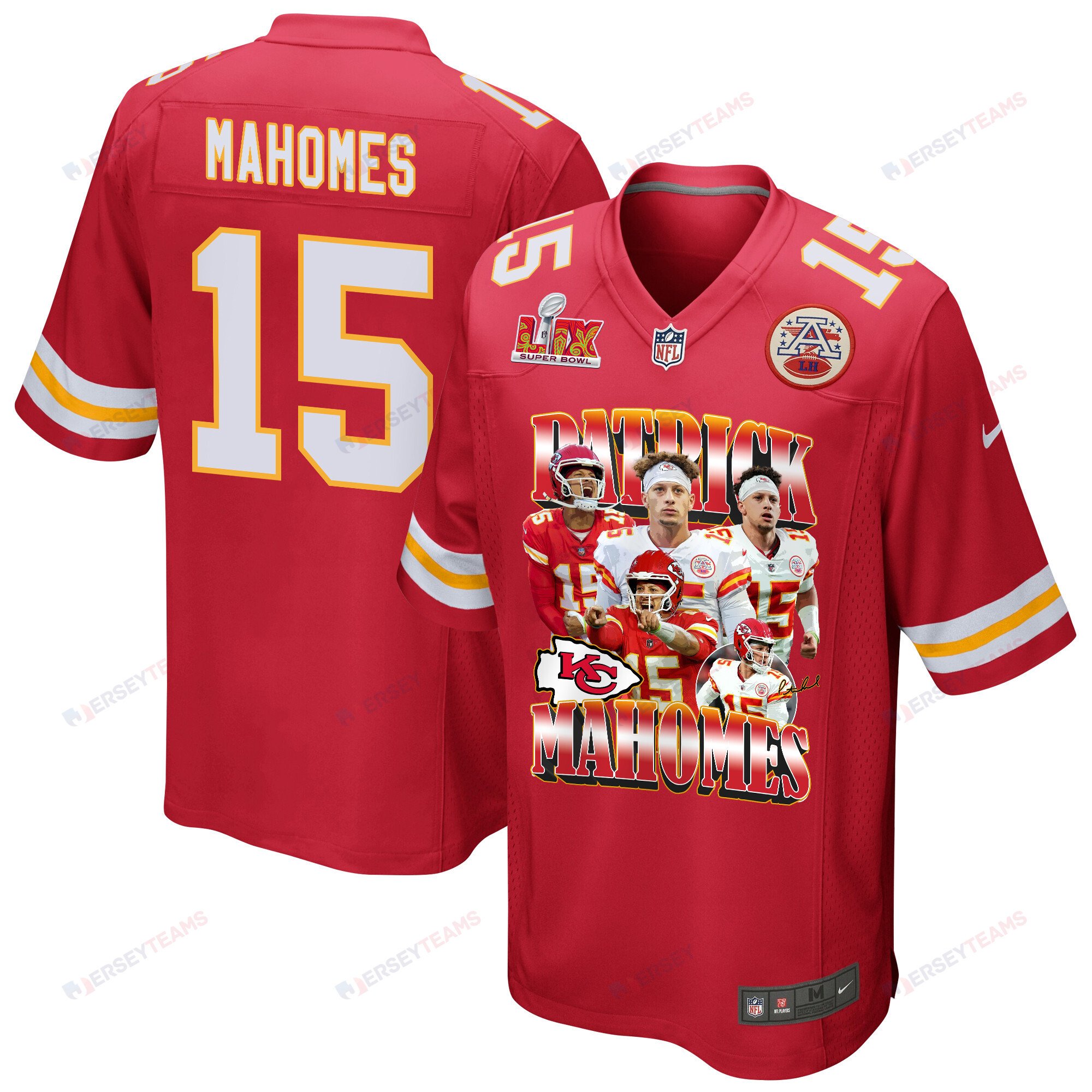 Patrick Mahomes 15 Kansas City Chiefs PatomicBomb Game Red NFL Jersey Men's