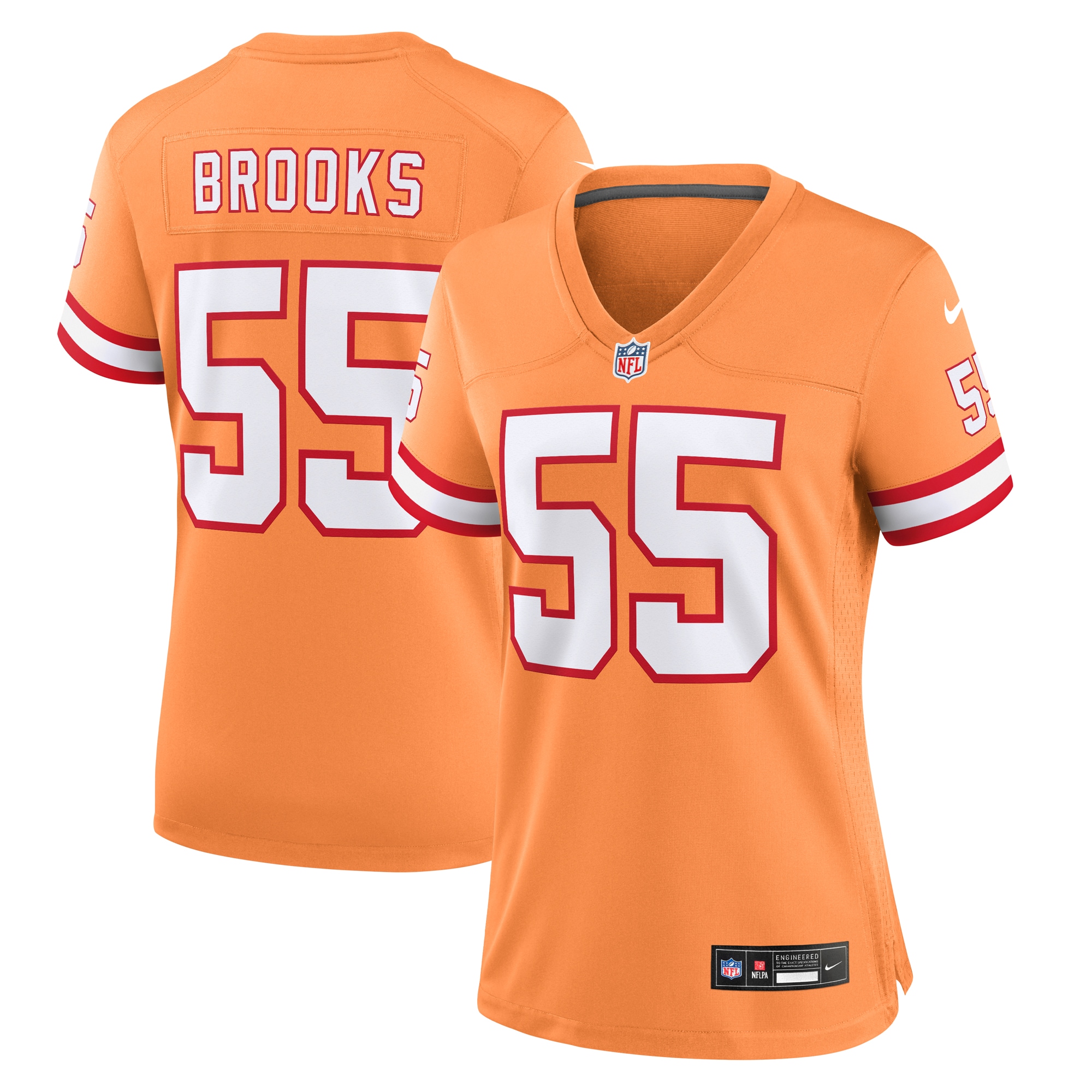 Tampa Bay Buccaneers Derrick Brooks Orange Throwback Game NFL Jersey Women's