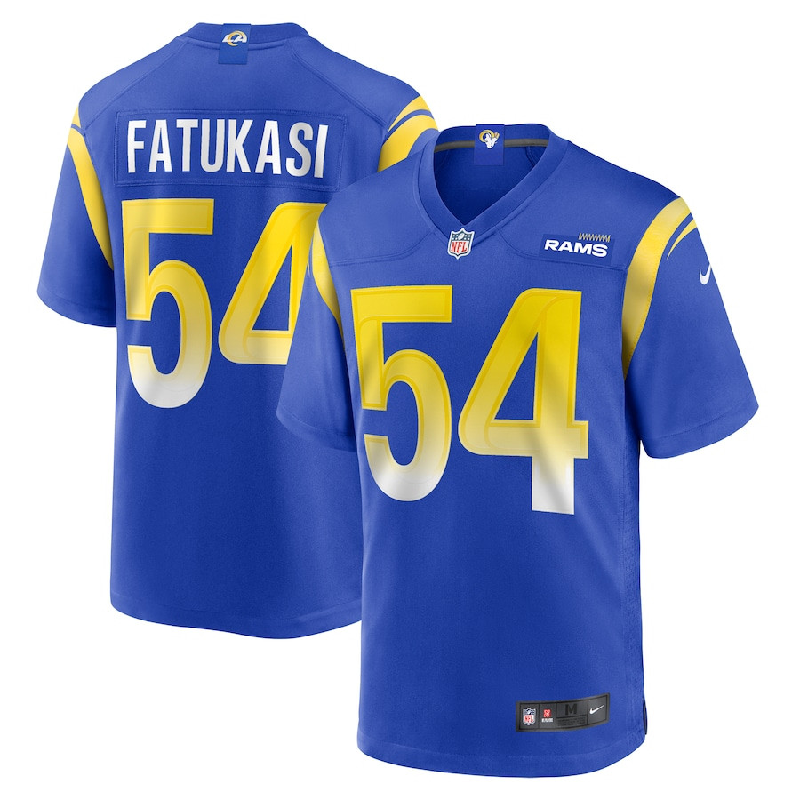 Olakunle Fatukasi 54 Los Angeles Rams Game Royal NFL Jersey Men's