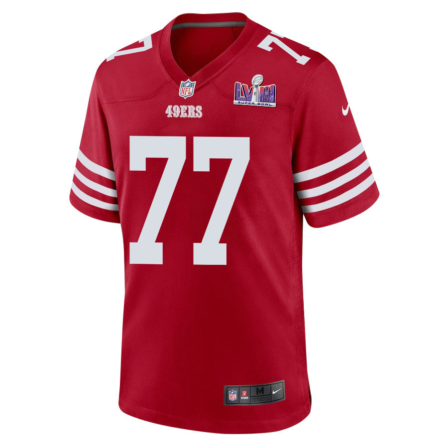 Alfredo Gutierrez 77 San Francisco 49ers Super Bowl LVIII Patch Game Scarlet NFL Jersey Men's