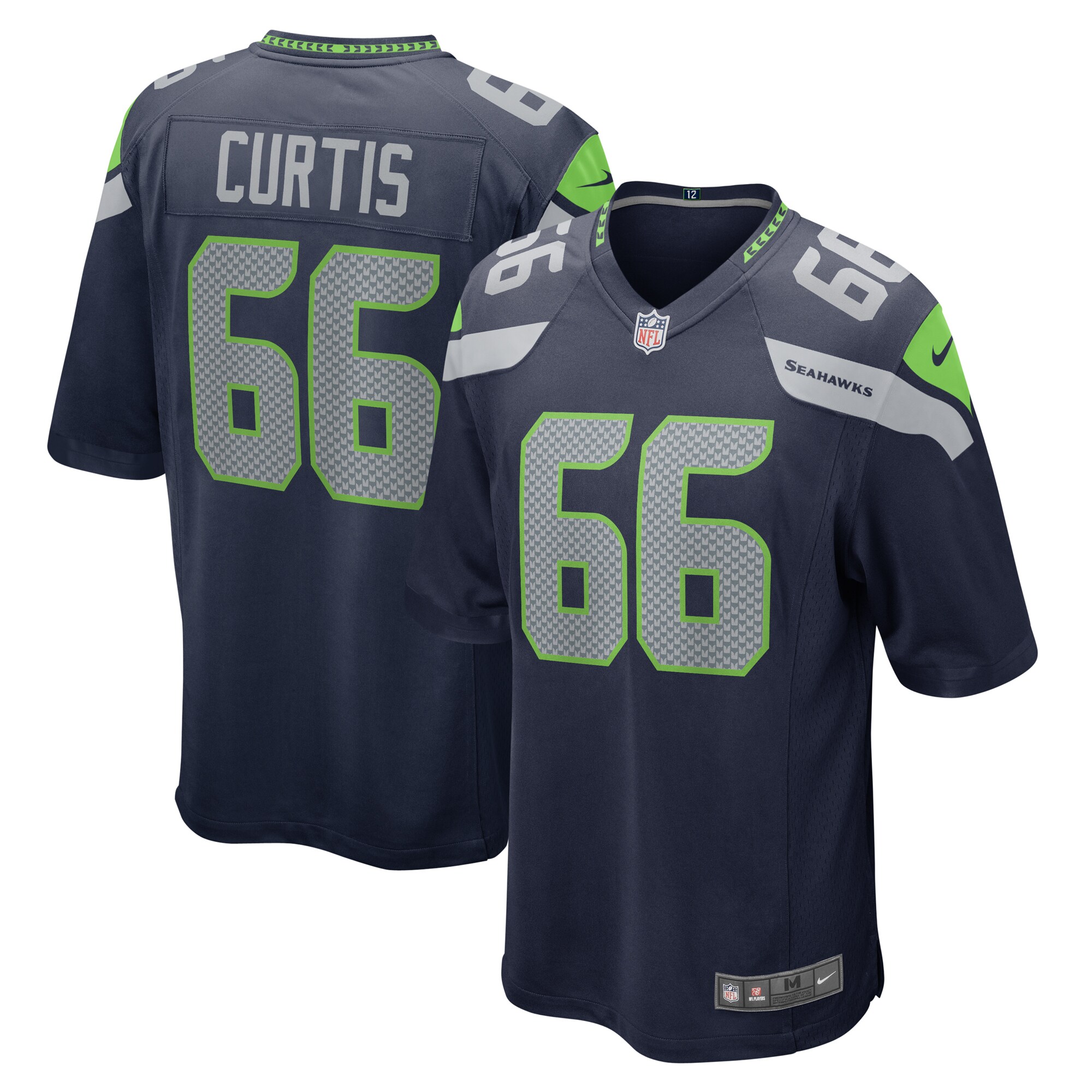 Seattle Seahawks McClendon Curtis College Navy Team Game NFL Jersey Men's