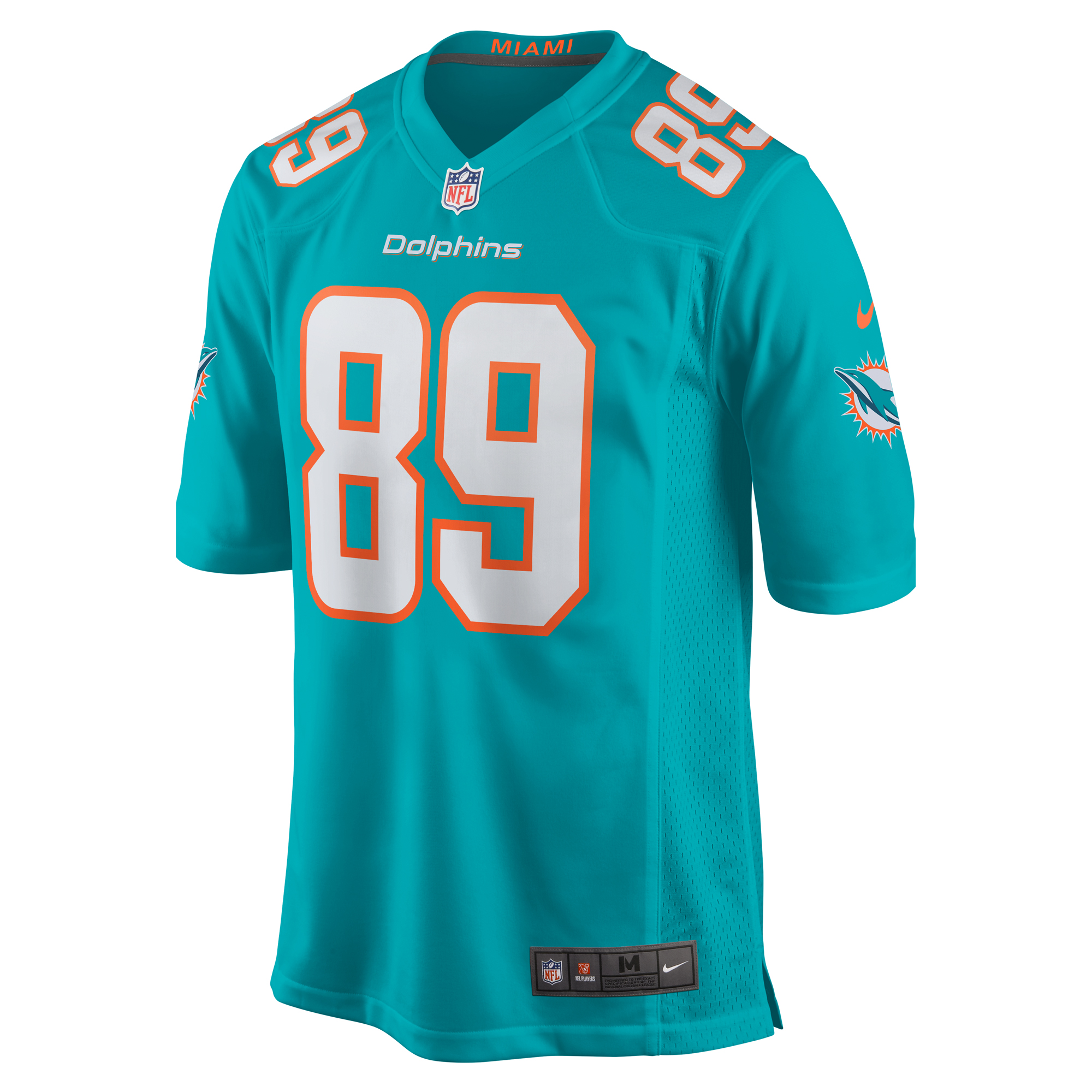 Miami Dolphins Julian Hill Aqua Game NFL Jersey Men's