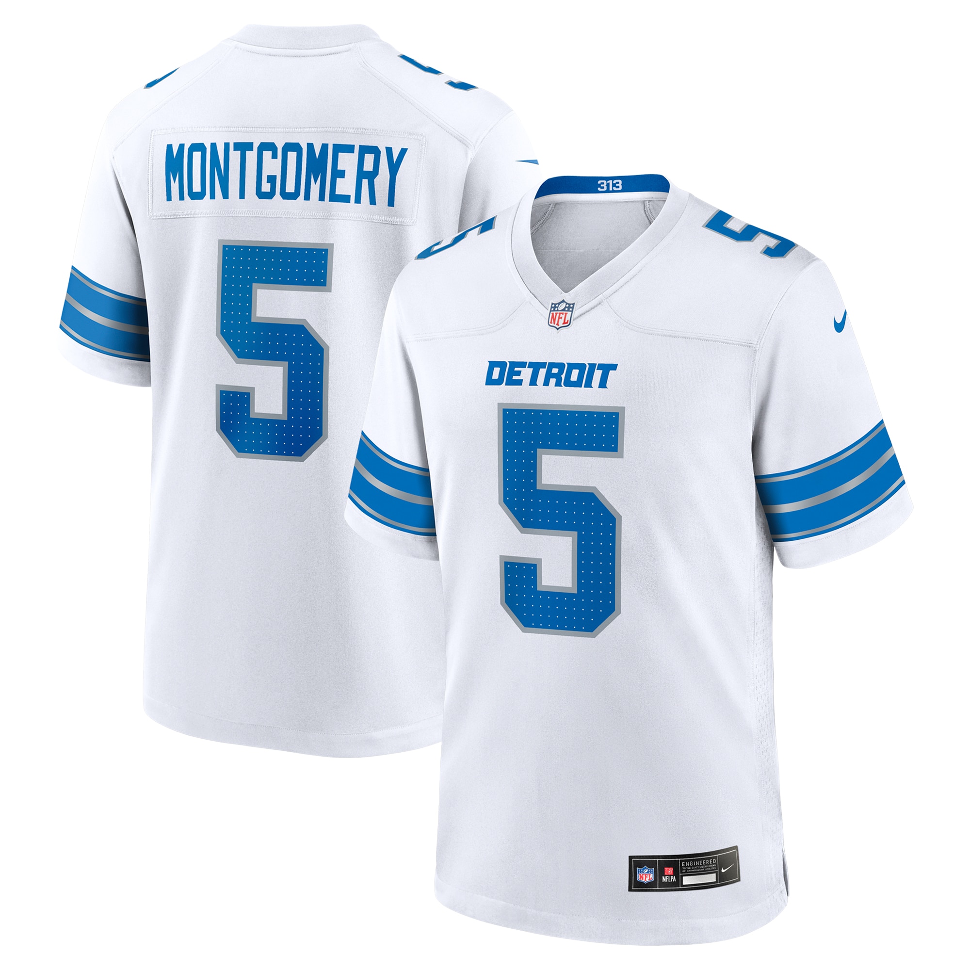 Detroit Lions David Montgomery White Game NFL Jersey Men's