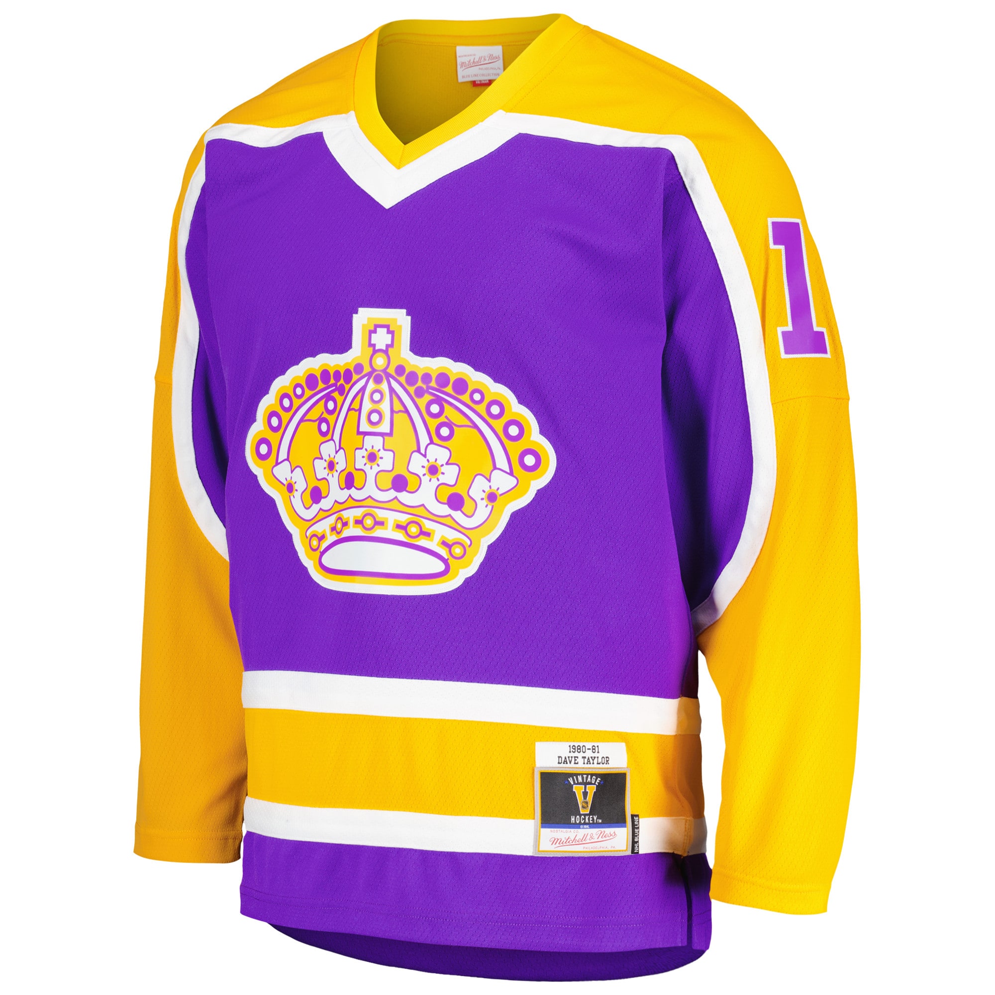 Los Angeles Kings Dave Taylor Mitchell Ness Purple 1980/81 Blue Line Player NHL Jersey Men's