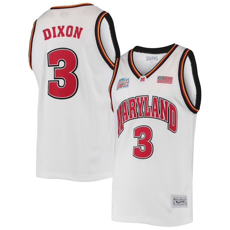 Juan Dixon 3 Maryland Terrapins Final Four Retro Classic NCAA Jersey Men's