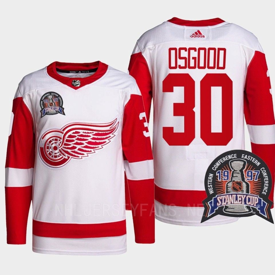 Chris Osgood 30 1997 Stanley Cup Detroit Red Wings Red 25th Anniversary NHL Jersey Men's