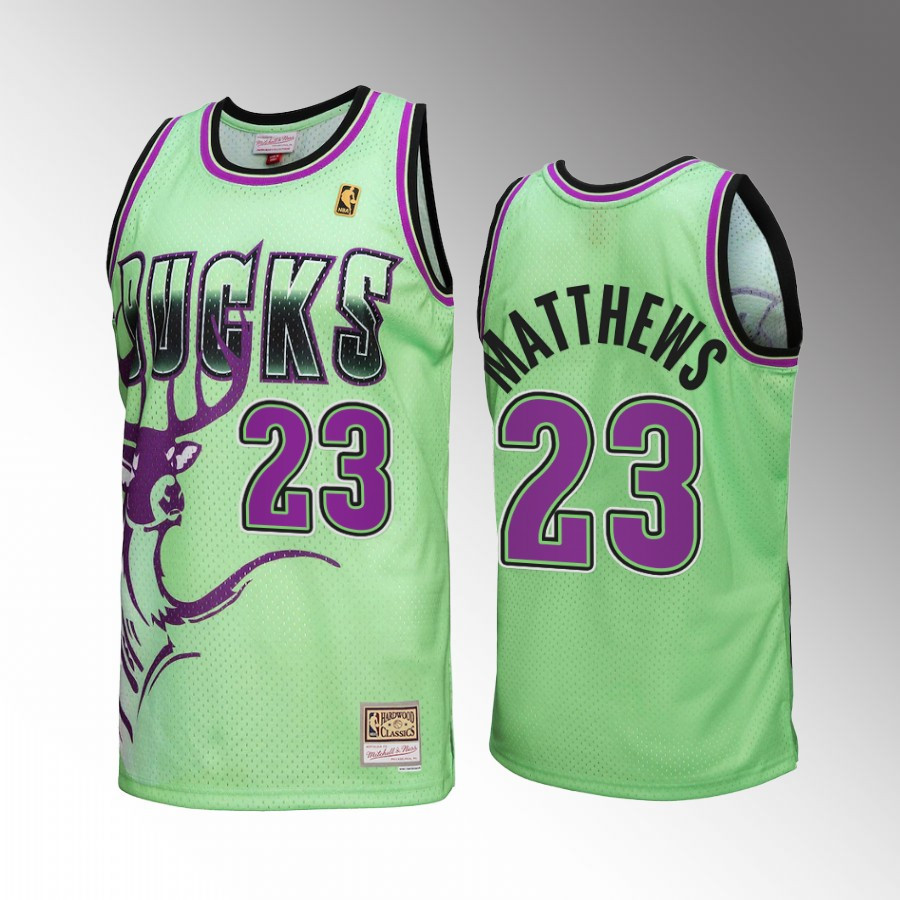 Milwaukee Bucks Wesley Matthews 23 Green Reload 3.0 Mitchell Ness NBA Jersey Men's