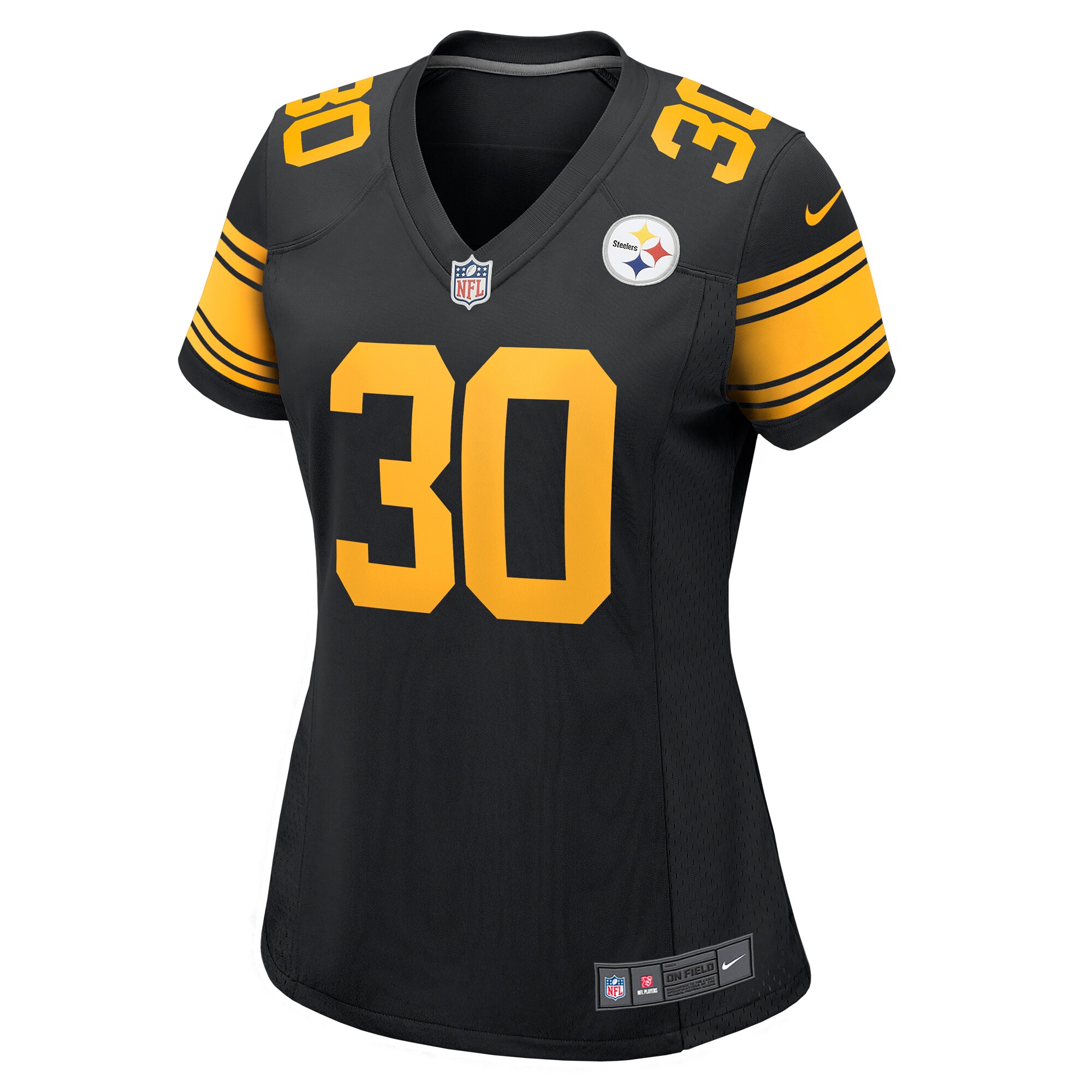 Pittsburgh Steelers Jaylen Warren Black Alternate Game NFL Jersey Women's