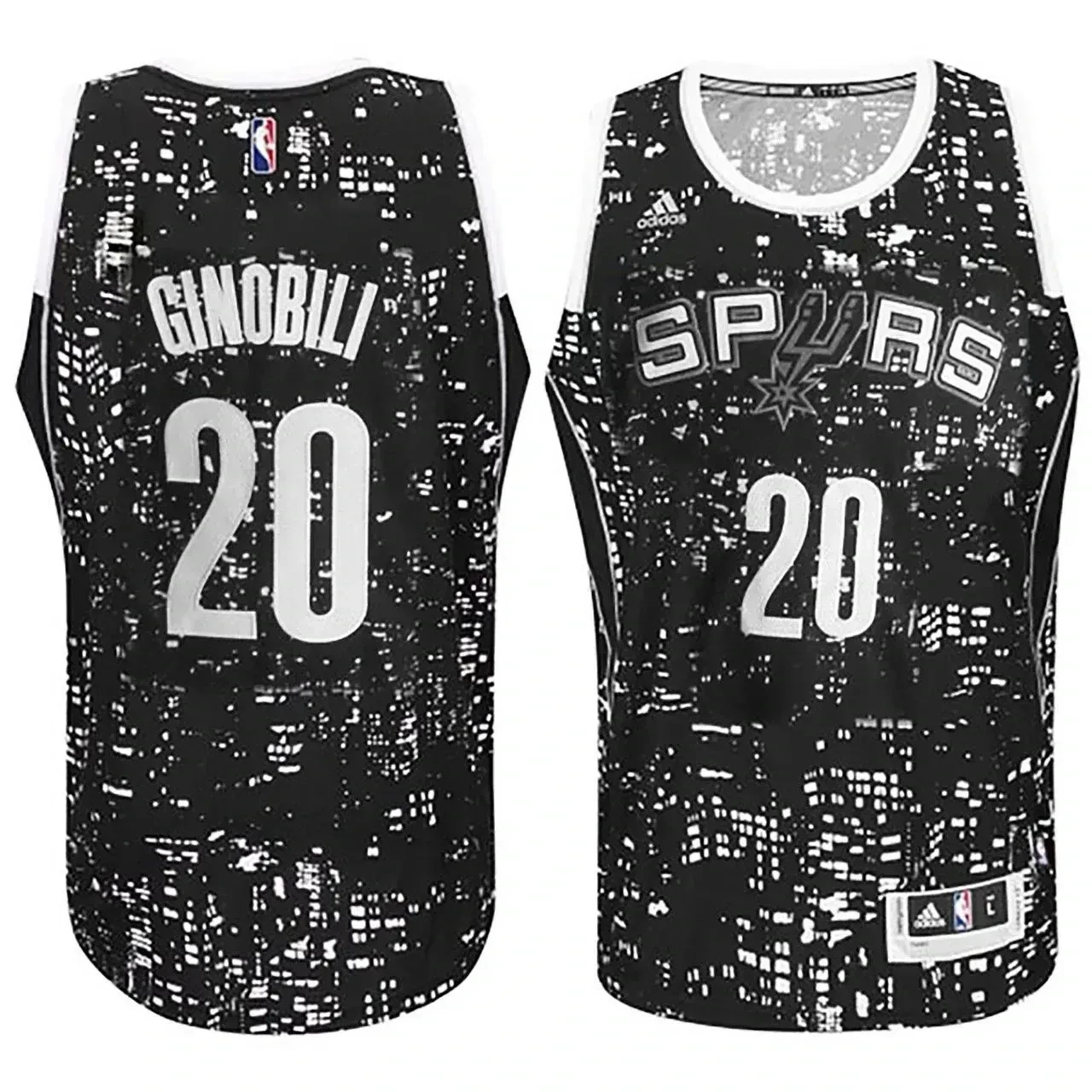 San Antonio Spurs 20 Manu Ginobili City Lights Black Swingman NBA Jersey Men's