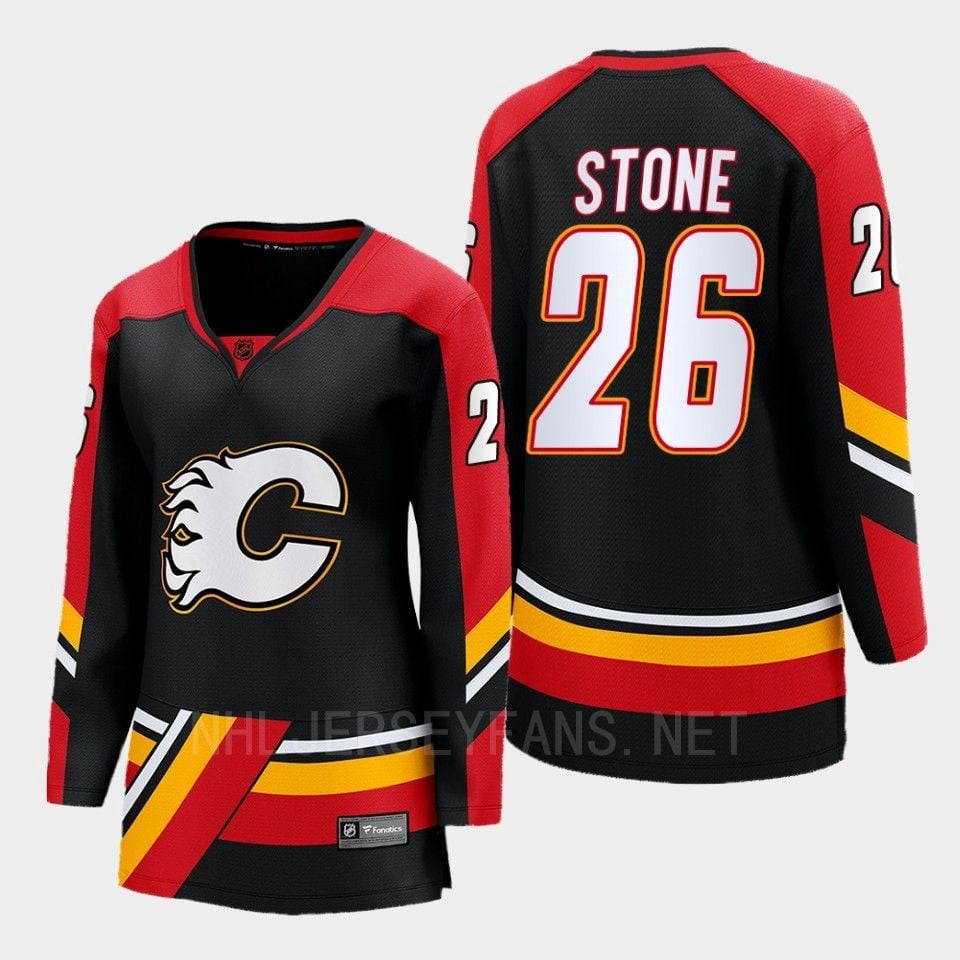 Calgary Flames Michael Stone 26 Black Special Edition 2.0 Breakaway Player 2022 Women NHL Jersey Women's