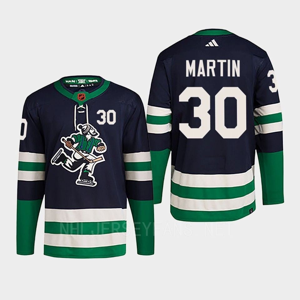 Spencer Martin 30 Reverse Retro 2.0 2022 Vancouver Canucks Navy Primegreen NHL Jersey Men's
