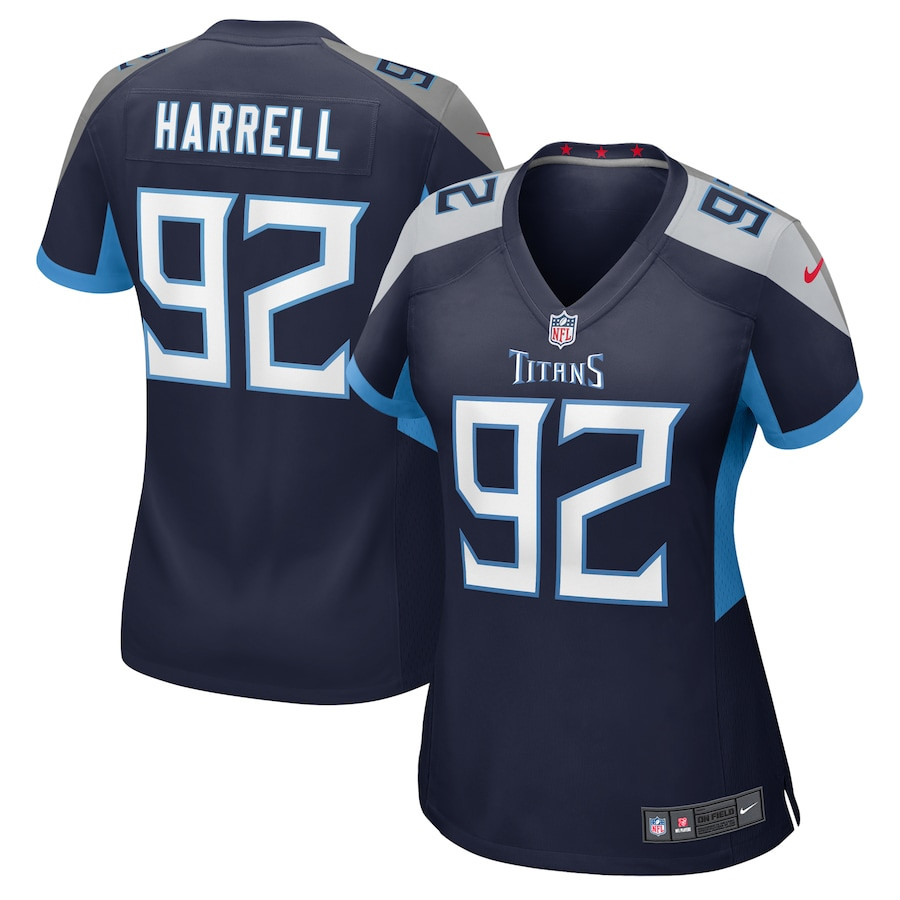 Jaylen Harrell 92 Tennessee Titans Game Navy NFL Jersey Women's