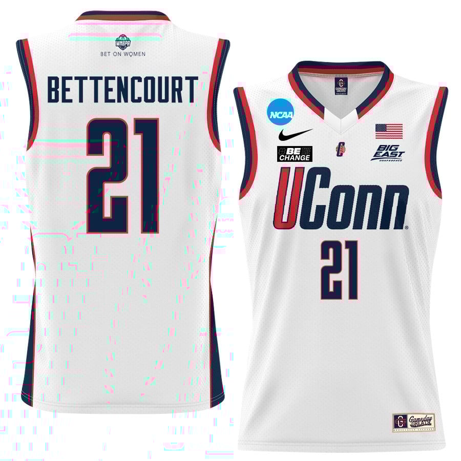 Ines Bettencourt 21 UConn Huskies White Unisex NCAA Jersey Unisex