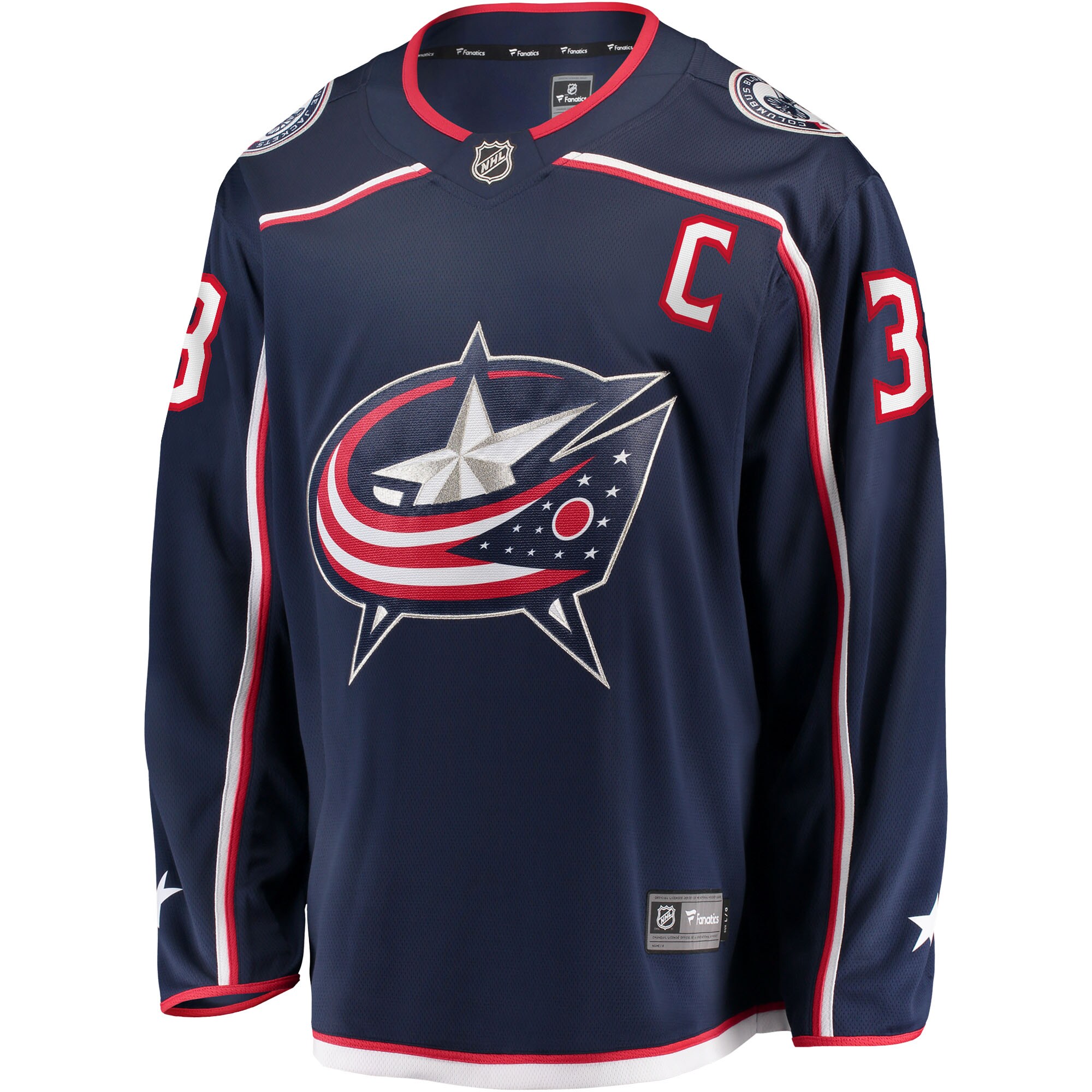 Columbus Blue Jackets Boone Jenner Navy Home Captain Patch Breakaway Player NHL Jersey Men's