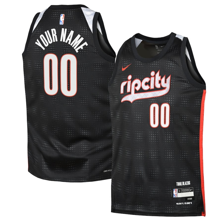 Portland Trail Blazers 2024/25 Swingman Custom City Edition Black NBA Jersey Youth