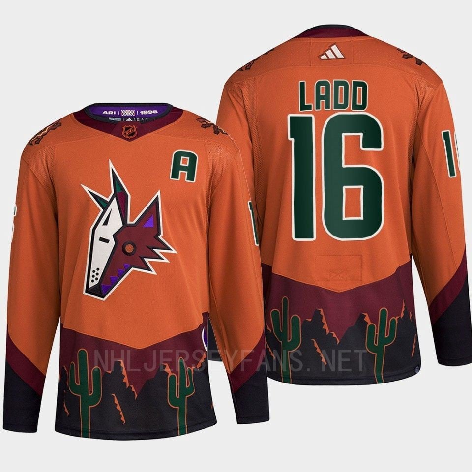 Arizona Coyotes 2022 Reverse Retro 2.0 Andrew Ladd 16 Orange Primegreen NHL Jersey Men's