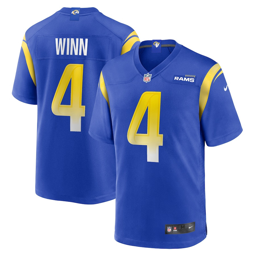 Dresser Winn 4 Los Angeles Rams Team Game Royal NFL Jersey Men's