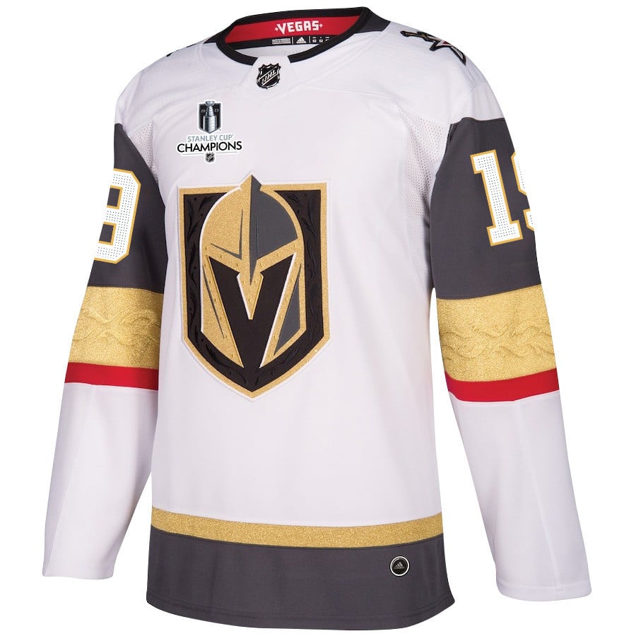 Reilly Smith 19 Vegas Golden Knights Stanley Cup 2023 Champions Patch Away Breakaway White NHL Jersey Men's