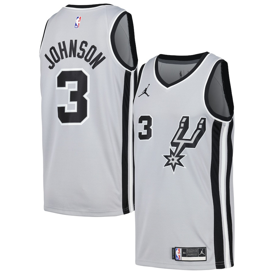 Keldon Johnson 3 San Antonio Spurs Swingman Statement Edition Silver NBA Jersey Men's