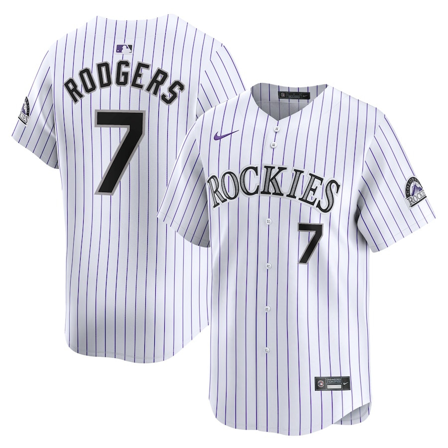 Brendan Rodgers 7 Colorado Rockies Home Limited Player White MLB Jersey Men's