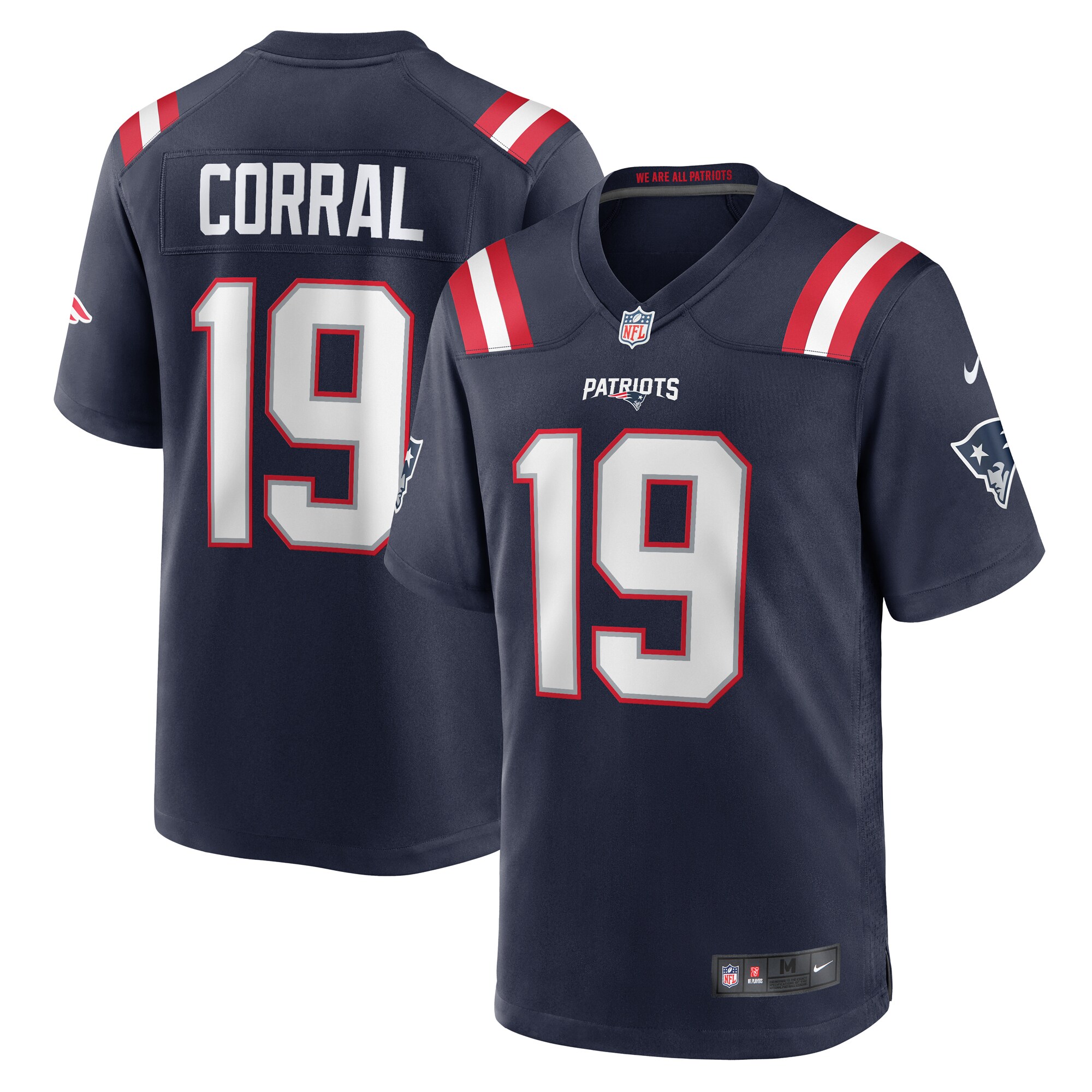 New England Patriots Matt Corral Navy Team Game NFL Jersey Men's