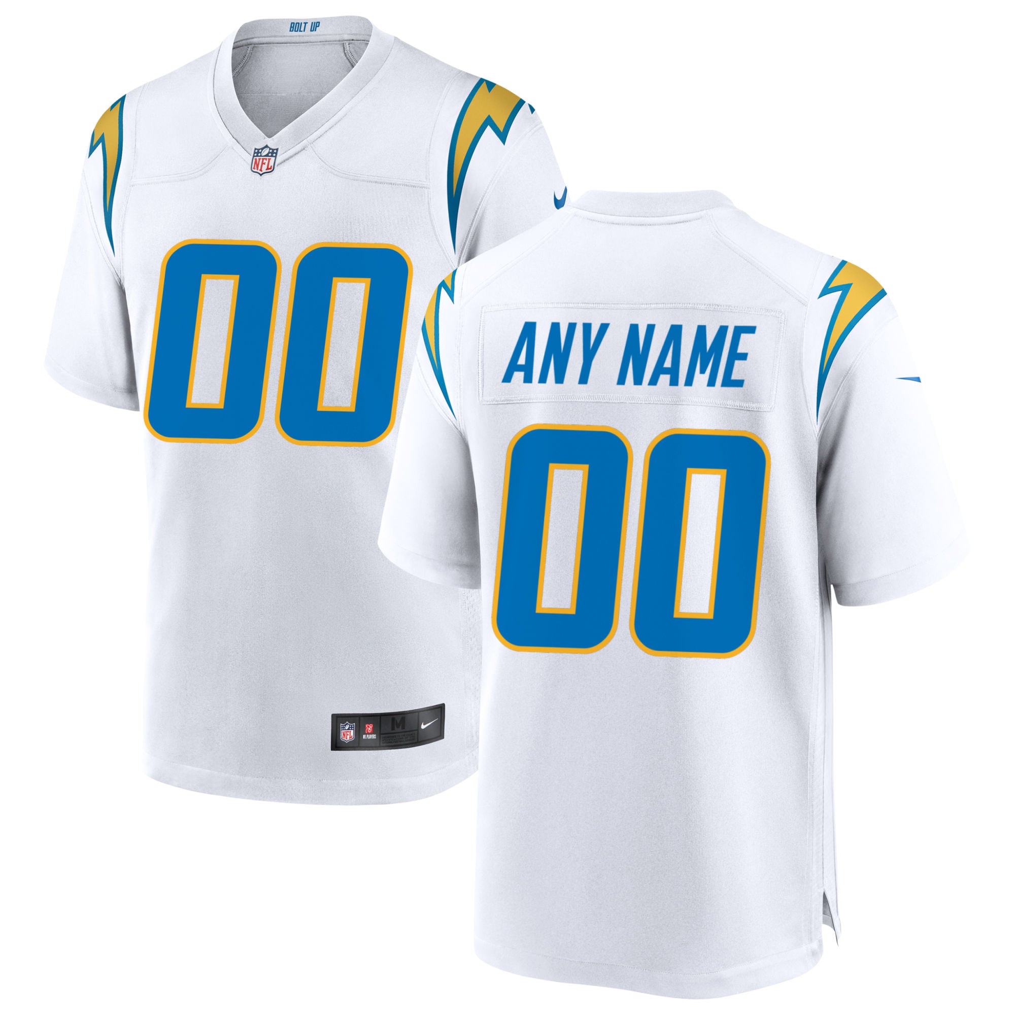 Los Angeles Chargers White Custom Game NFL Jersey Men's