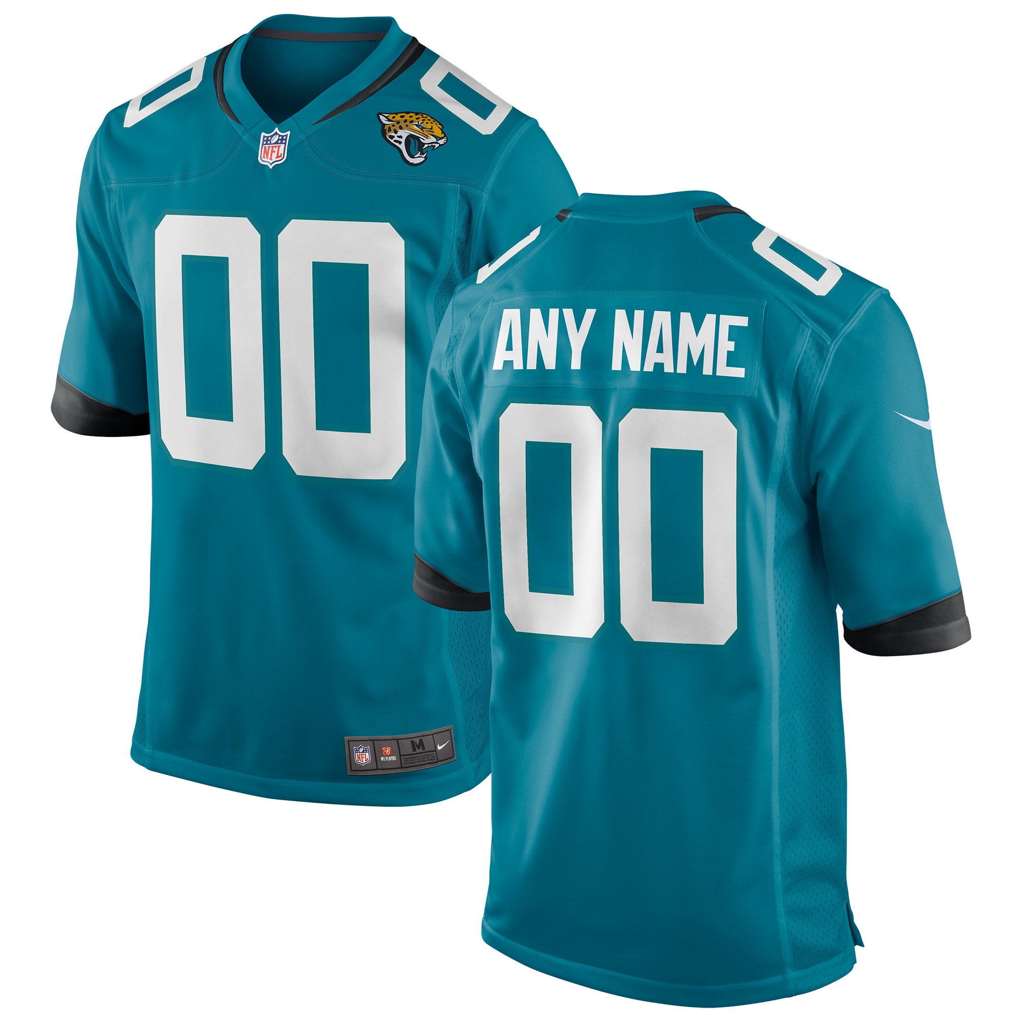 Jacksonville Jaguars Teal Custom Team Game NFL Jersey Men's