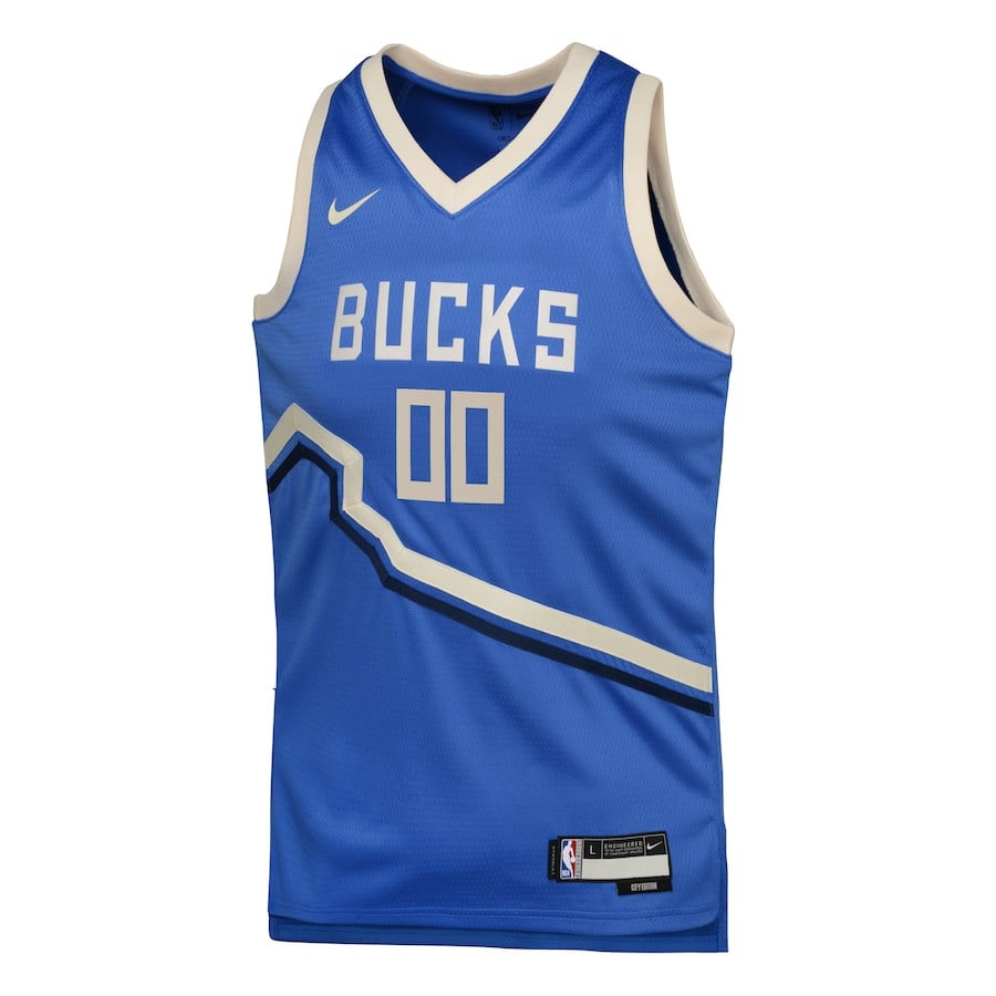 Milwaukee Bucks 2024/25 Swingman Custom City Edition Royal NBA Jersey Youth