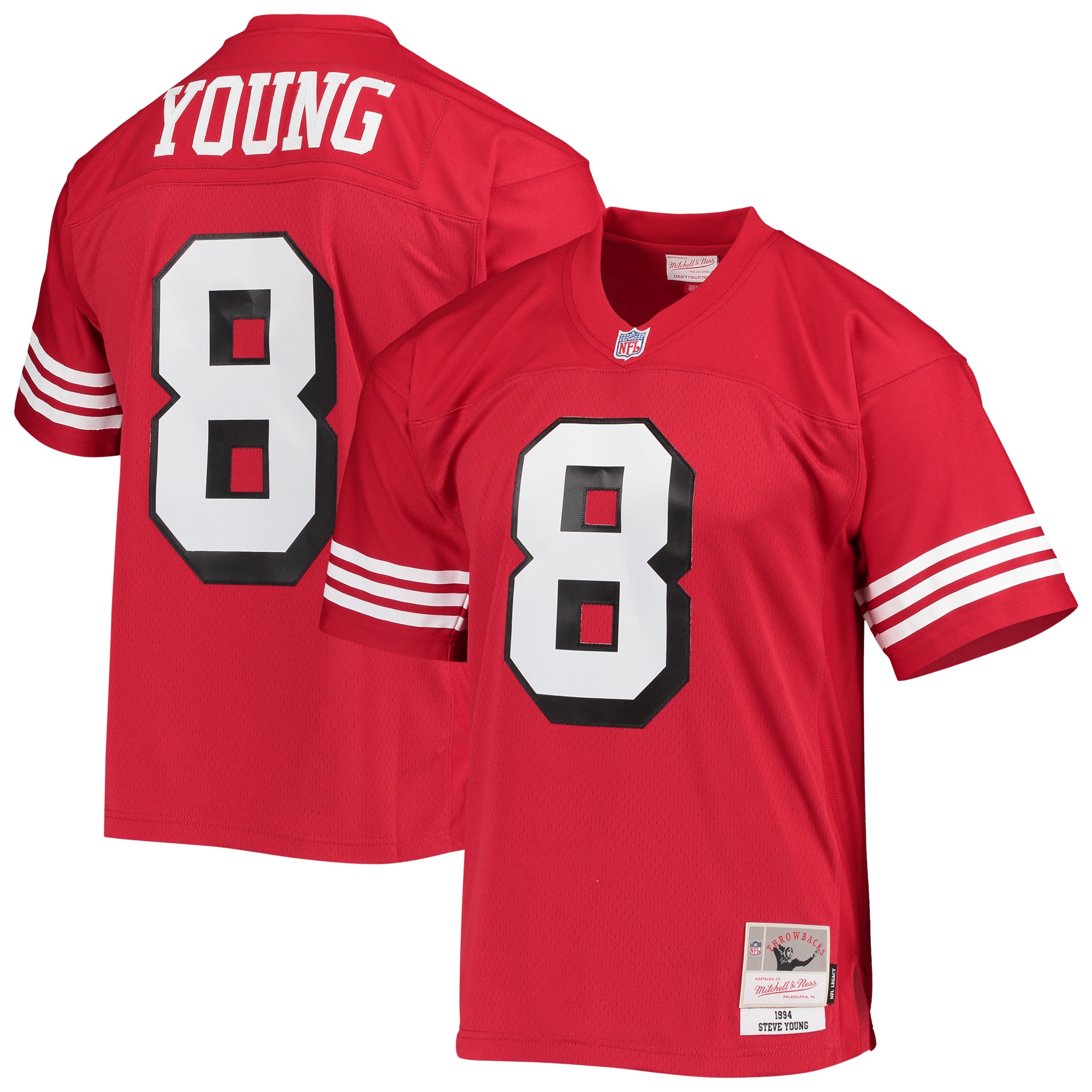 San Francisco 49ers Steve Young Mitchell Ness Scarlet Legacy NFL Jersey Men's