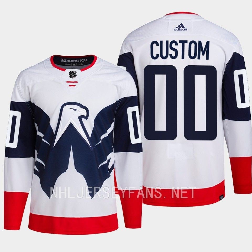 Washington Capitals Custom 00 2023 Stadium White Primegreen NHL Jersey Men's