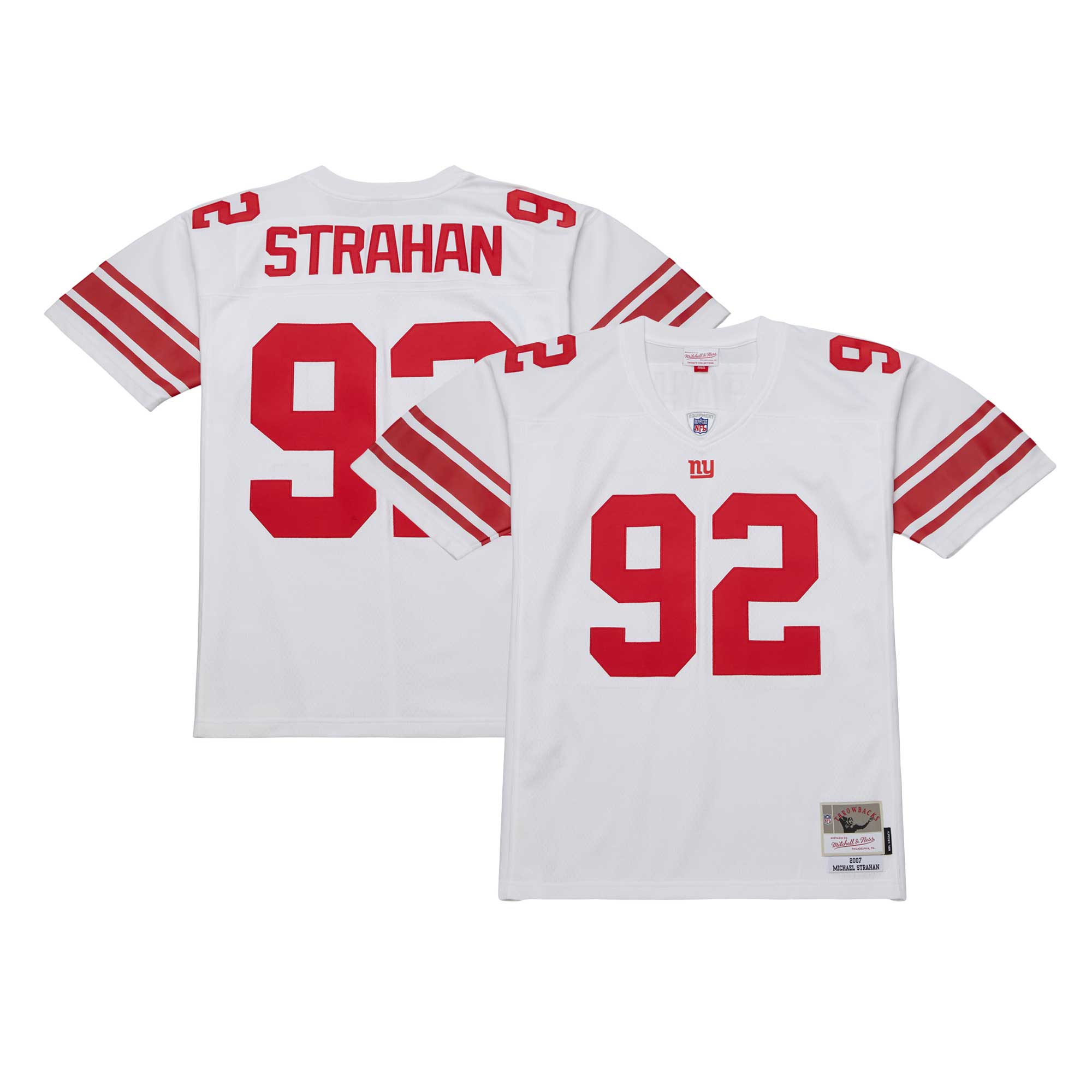 New York Giants Michael Strahan Mitchell Ness White Legacy NFL Jersey Men's