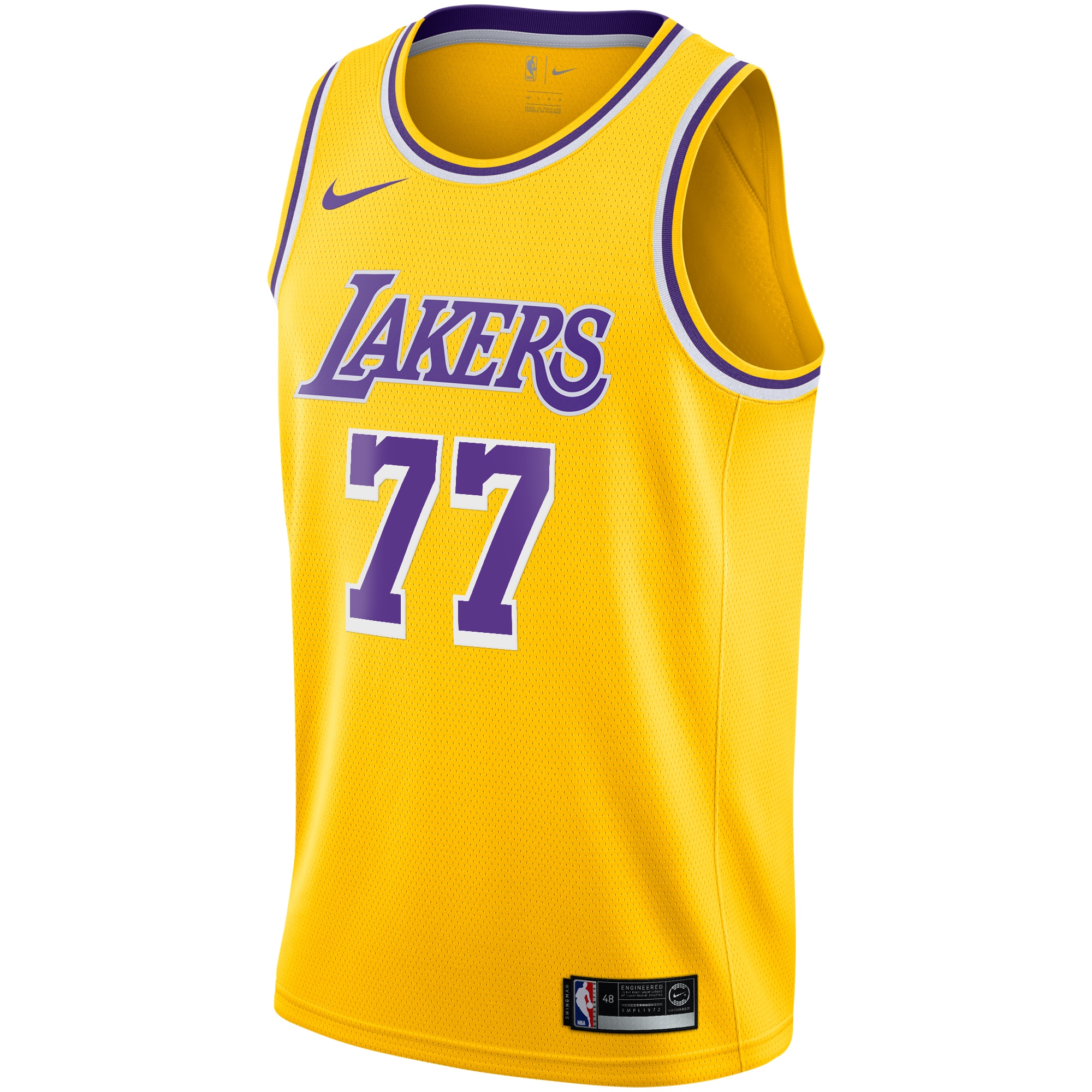 Los Angeles Lakers Icon Edition Swingman Gold Luka Don?i NBA Jersey Youth