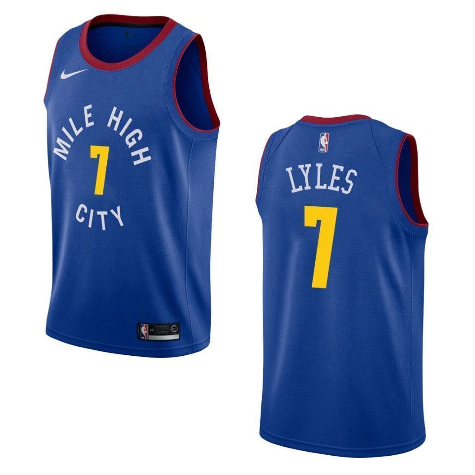 Denver Nuggets 7 Trey Lyles Statement Swingman Blue NBA Jersey Men's