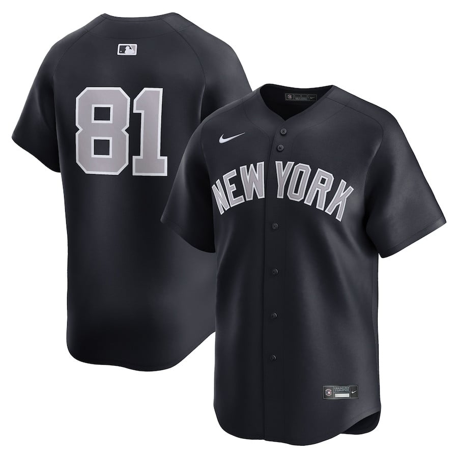 Luis Gil 81 New York Yankees Alternate Limited Player Navy MLB Jersey Men's