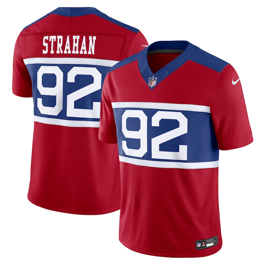 Michael Strahan 92 New York Giants Alternate Vapor F.U.S.E. Retired Player Limited Century Red NFL Jersey Men's