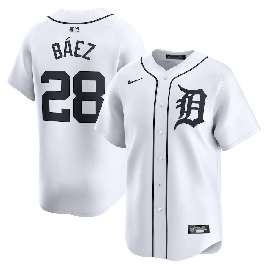 Javier Baez 28 Detroit Tigers Home Limited Player White MLB Jersey Men's