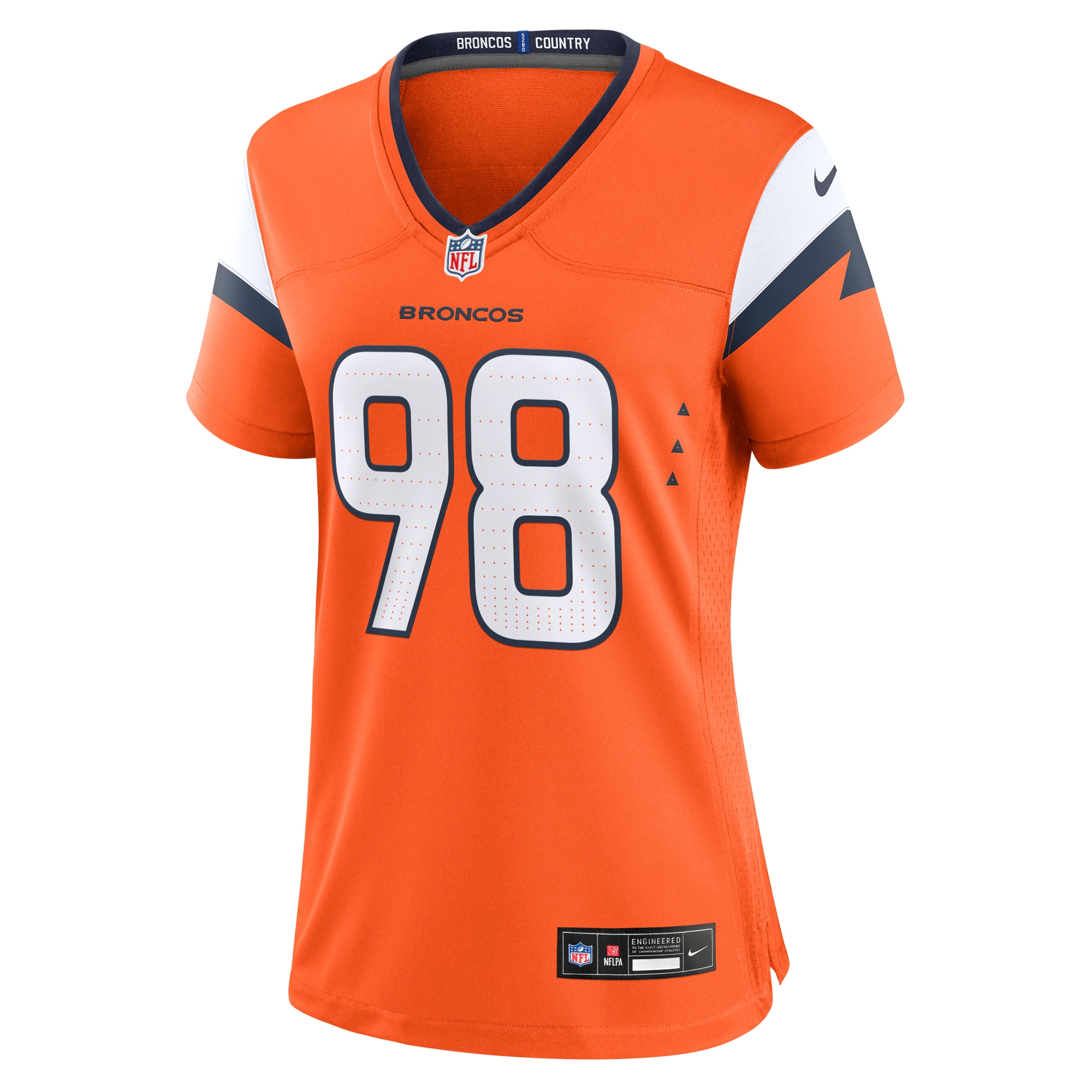 Denver Broncos John Franklin-Myers Orange Team Game NFL Jersey Women's