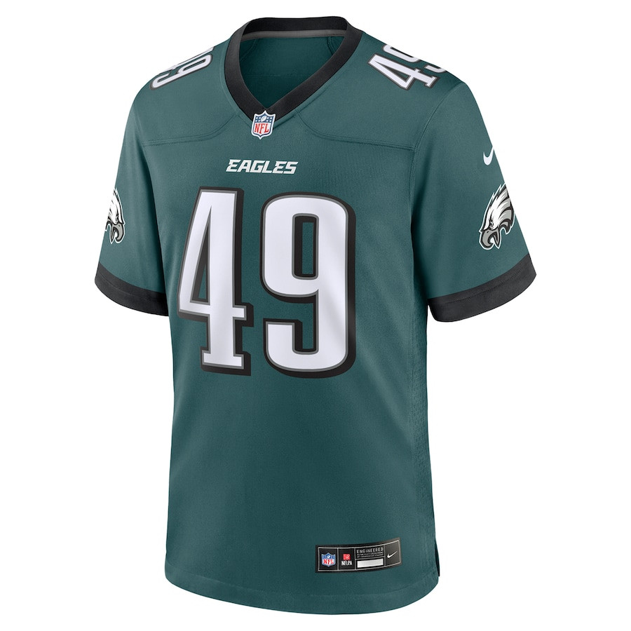 Rick Lovato 49 Philadelphia Eagles Team Game Midnight Green NFL Jersey Men's