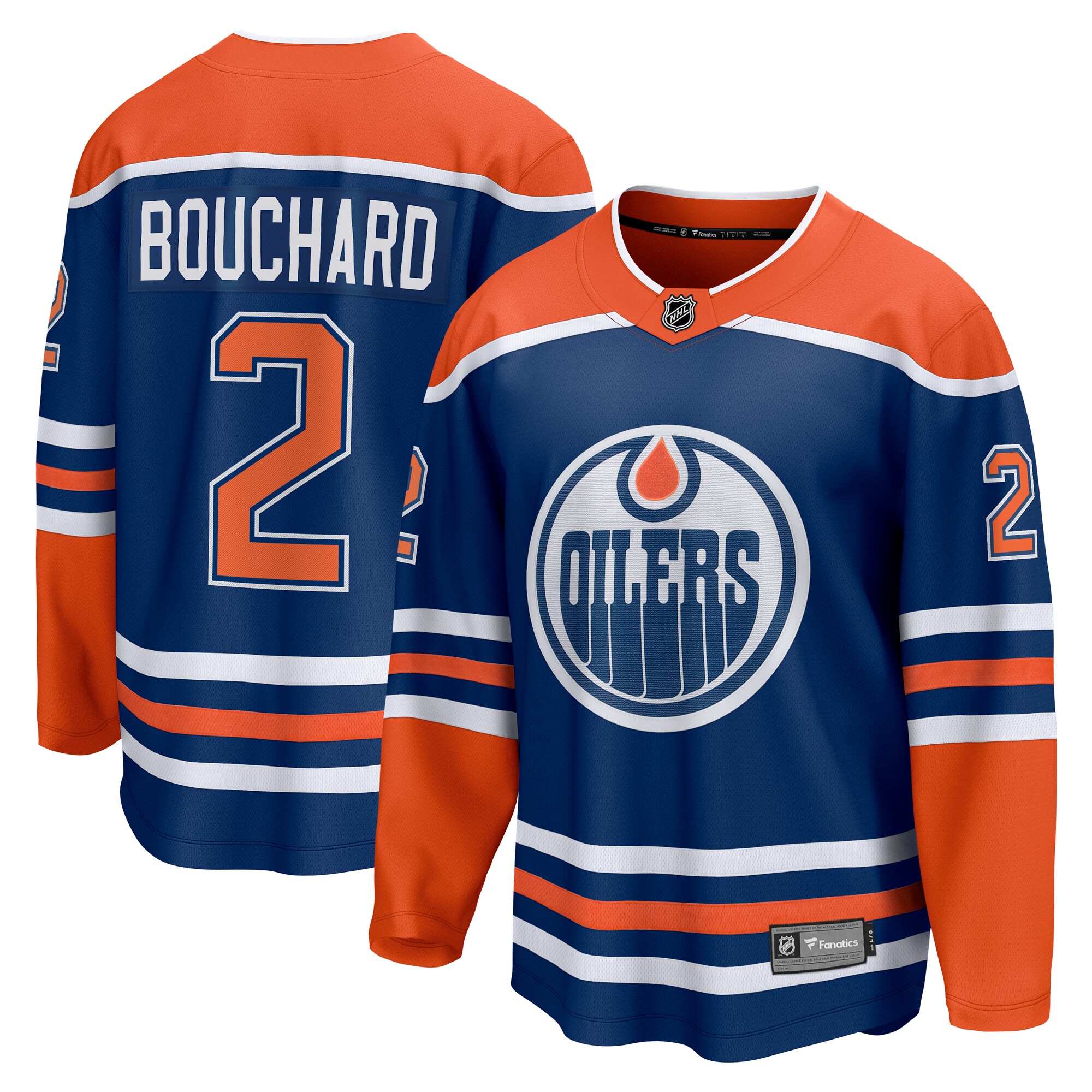 Edmonton Oilers Evan Bouchard Royal Home Breakaway Player NHL Jersey Men's