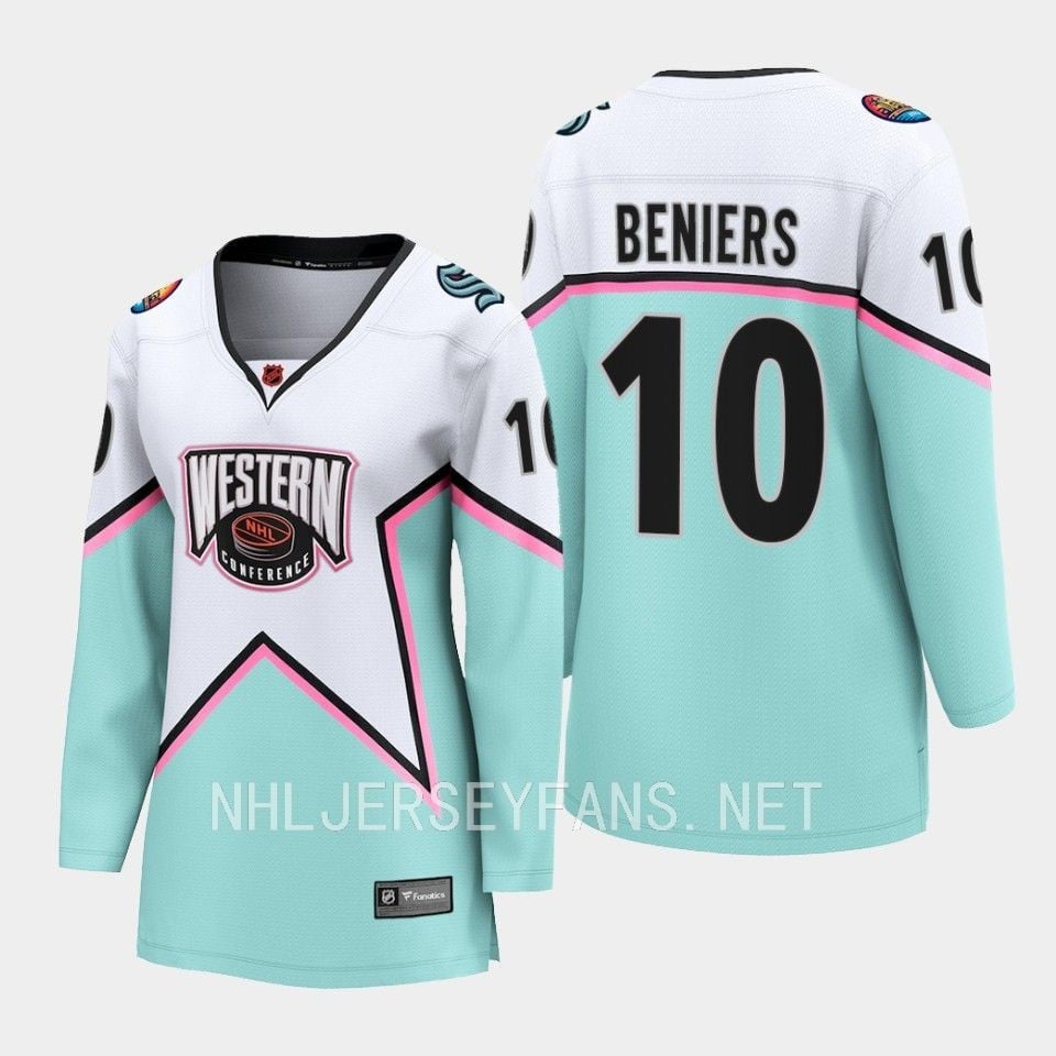 Matty Beniers 10 Seattle Kraken 2023 All Star Game White Equipment NHL Jersey Men's