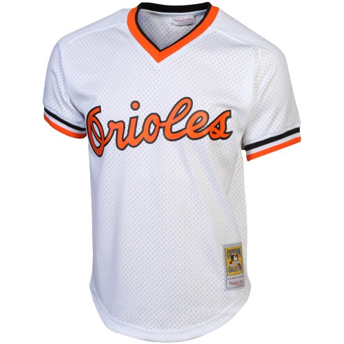 Baltimore Orioles Cal Ripken Jr. Mitchell Ness White 1985 Cooperstown Collection Batting Practice MLB Jersey Men's
