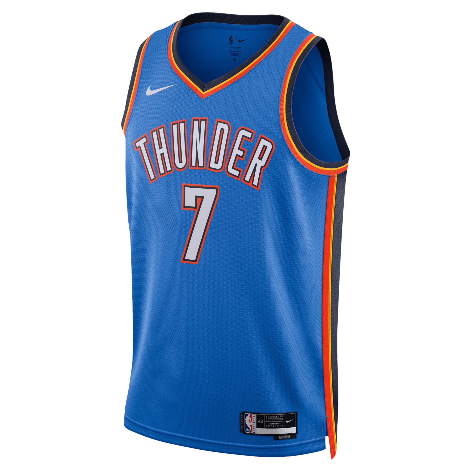 Oklahoma City Thunder Icon Edition Swingman Blue Chet Holmgre Unisex NBA Jersey Unisex
