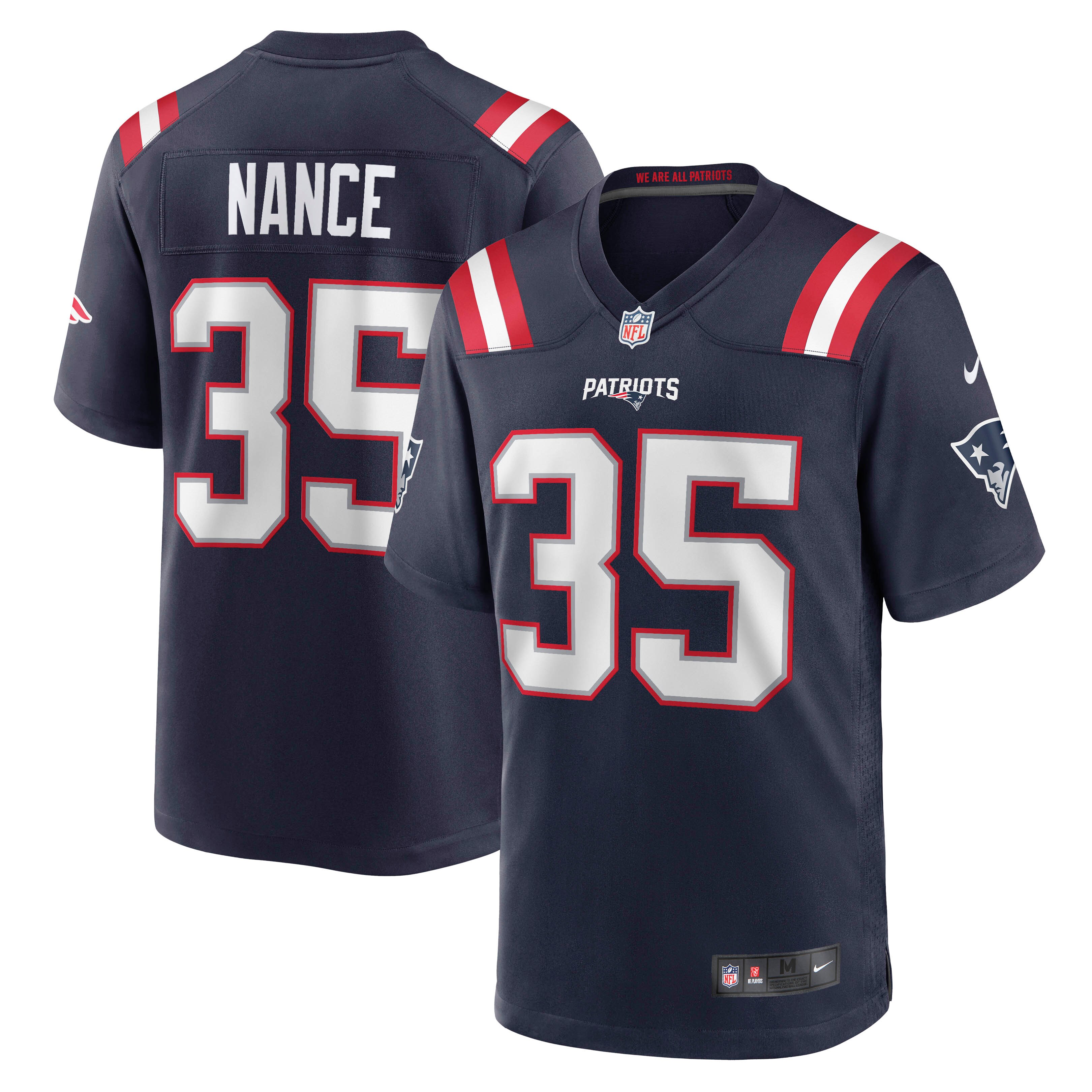 New England Patriots Jim Nance Navy Retired Player NFL Jersey Men's